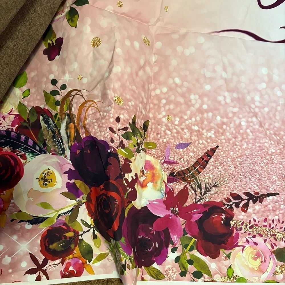 Miss to Mrs Floral Banner Burgundy Red Floral Bridal Shower